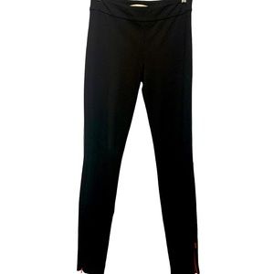 Diane Von Furstenberg Red Zip Ankle Knit Leggings Black